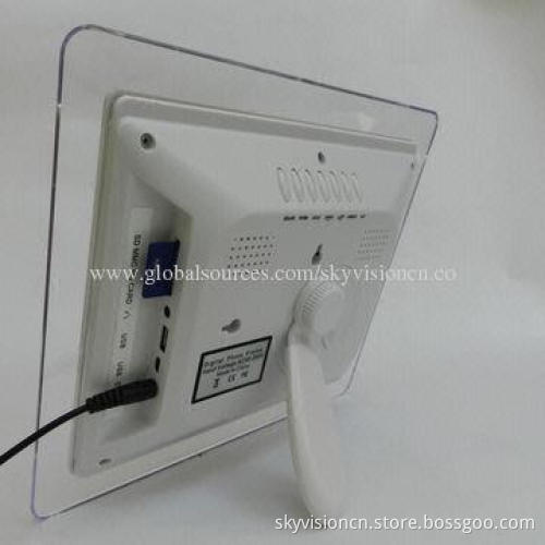 8-inch digital photo frame with transparent acrylic built-in speakers, activate sensor option